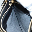 CELINE Trio Large Shoulder Bag Canvas Green Gold Auth 88114V-22