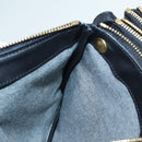 CELINE Trio Large Shoulder Bag Canvas Green Gold Auth 88114V-24