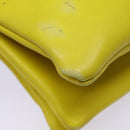 CELINE Trio Large Shoulder Bag Leather Yellow Gold Auth 88116-9