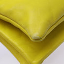 CELINE Trio Large Shoulder Bag Leather Yellow Gold Auth 88116-15
