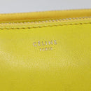 CELINE Trio Large Shoulder Bag Leather Yellow Gold Auth 88116-17
