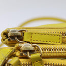 CELINE Trio Large Shoulder Bag Leather Yellow Gold Auth 88116-18
