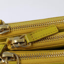 CELINE Trio Large Shoulder Bag Leather Yellow Gold Auth 88116-10