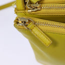 CELINE Trio Large Shoulder Bag Leather Yellow Gold Auth 88116-23