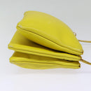 CELINE Trio Large Shoulder Bag Leather Yellow Gold Auth 88116-4