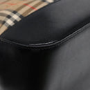 BURBERRY Nova Check Hand Bag Canvas Leather Beige Gold Auth 88122-11