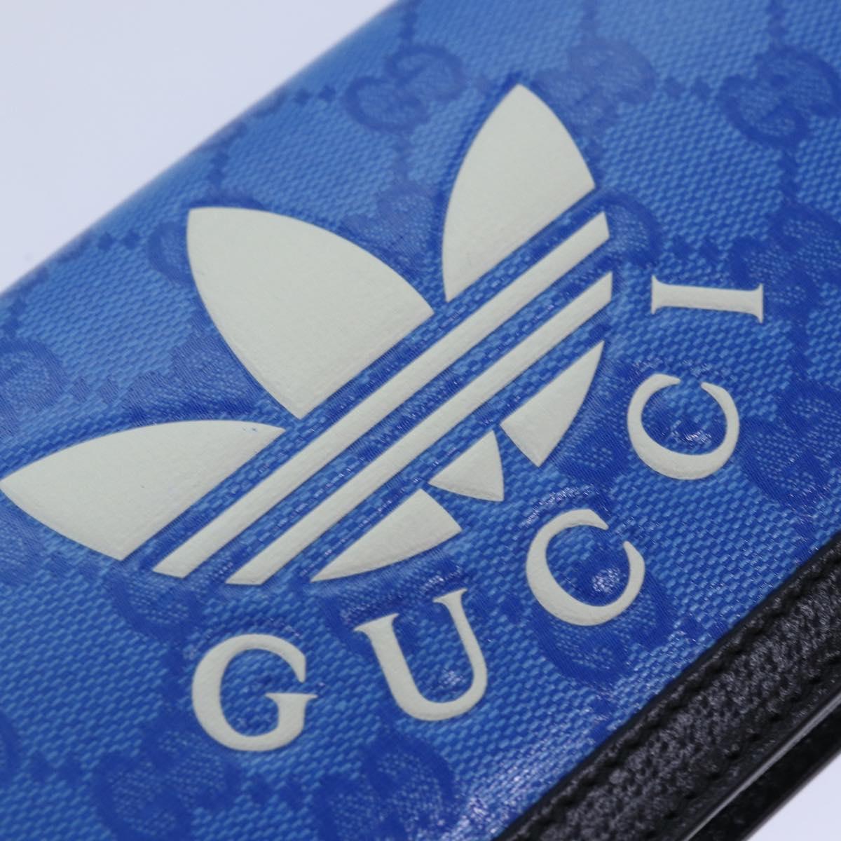 GUCCI GG Supreme Adidas Collaboration Chain Shoulder Wallet 621892 Auth 88144A