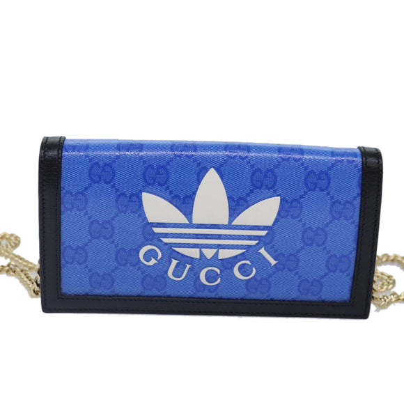 GUCCI GG Supreme Adidas Collaboration Chain Shoulder Wallet 621892 Auth 88144SAM