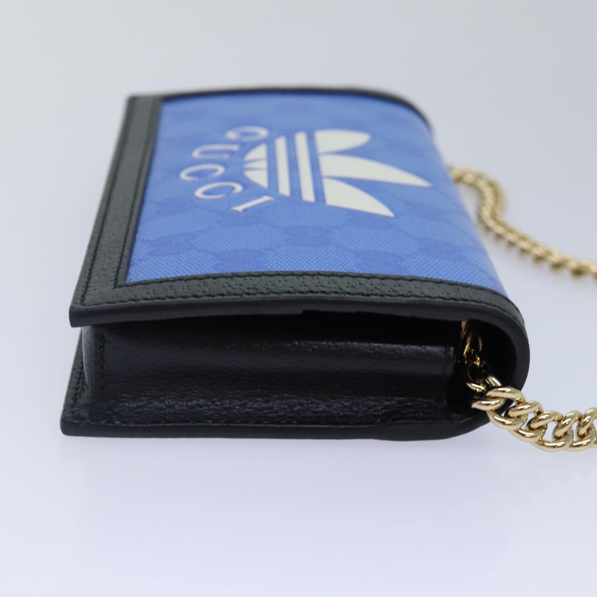 GUCCI GG Supreme Adidas Collaboration Chain Shoulder Wallet 621892 Auth 88144A