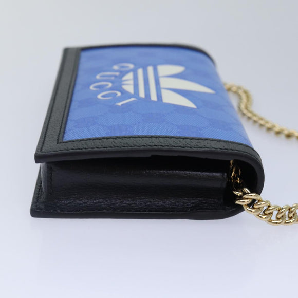 GUCCI GG Supreme Adidas Collaboration Chain Shoulder Wallet 621892 Auth 88144SAM