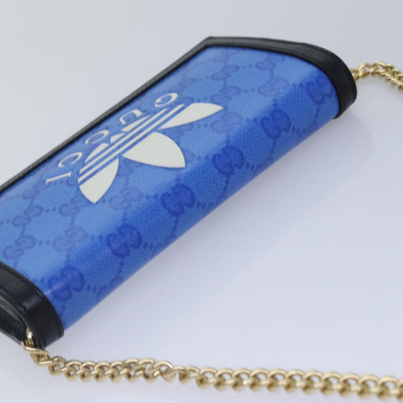 GUCCI GG Supreme Adidas Collaboration Chain Shoulder Wallet 621892 Auth 88144SAM
