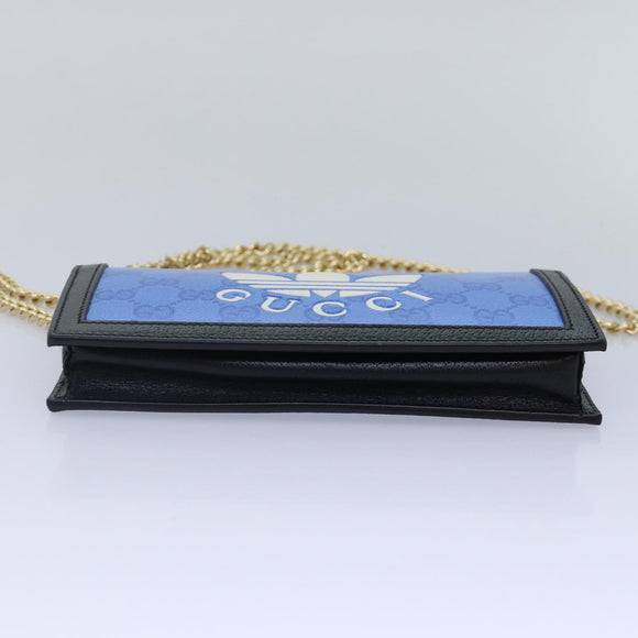 GUCCI GG Supreme Adidas Collaboration Chain Shoulder Wallet 621892 Auth 88144SAM