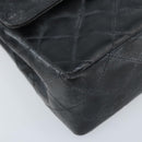 CHANEL Matelasse Chain Shoulder Bag Leather Black Gold CC Auth 88183-11