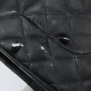 CHANEL Matelasse Chain Shoulder Bag Leather Black Gold CC Auth 88183-14