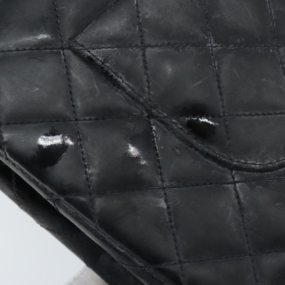 CHANEL Matelasse Chain Shoulder Bag Leather Black Gold CC Auth 88183
