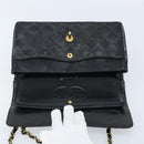 CHANEL Matelasse Chain Shoulder Bag Leather Black Gold CC Auth 88183-18
