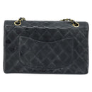CHANEL Matelasse Chain Shoulder Bag Leather Black Gold CC Auth 88183-3
