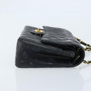 CHANEL Matelasse Chain Shoulder Bag Leather Black Gold CC Auth 88183-4