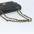 CHANEL Matelasse Chain Shoulder Bag Leather Black Gold CC Auth 88183-7