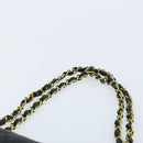 CHANEL Matelasse Chain Shoulder Bag Leather Black Gold CC Auth 88183-8