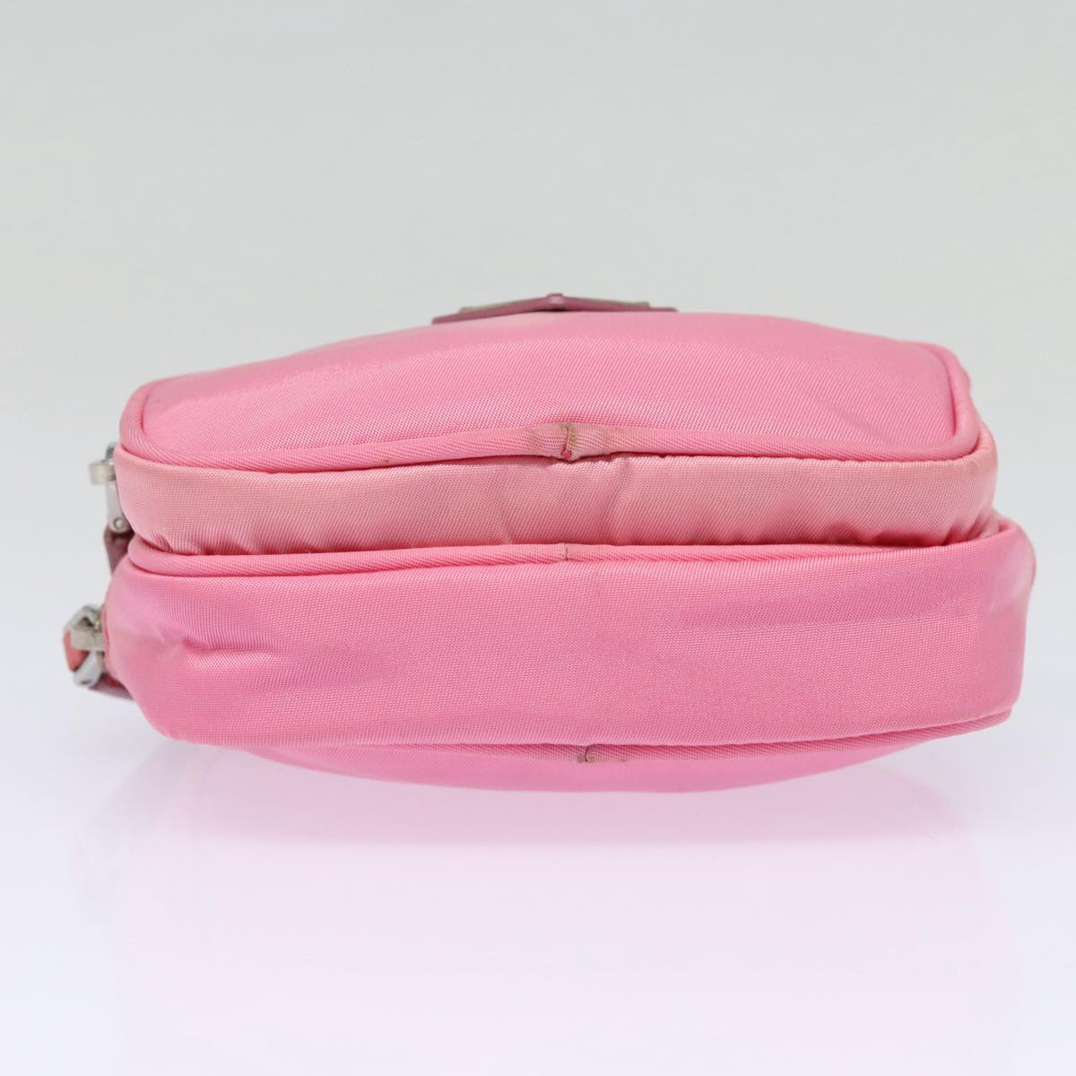 PRADA Mini Hand Bag Nylon Pink Silver Auth 88185