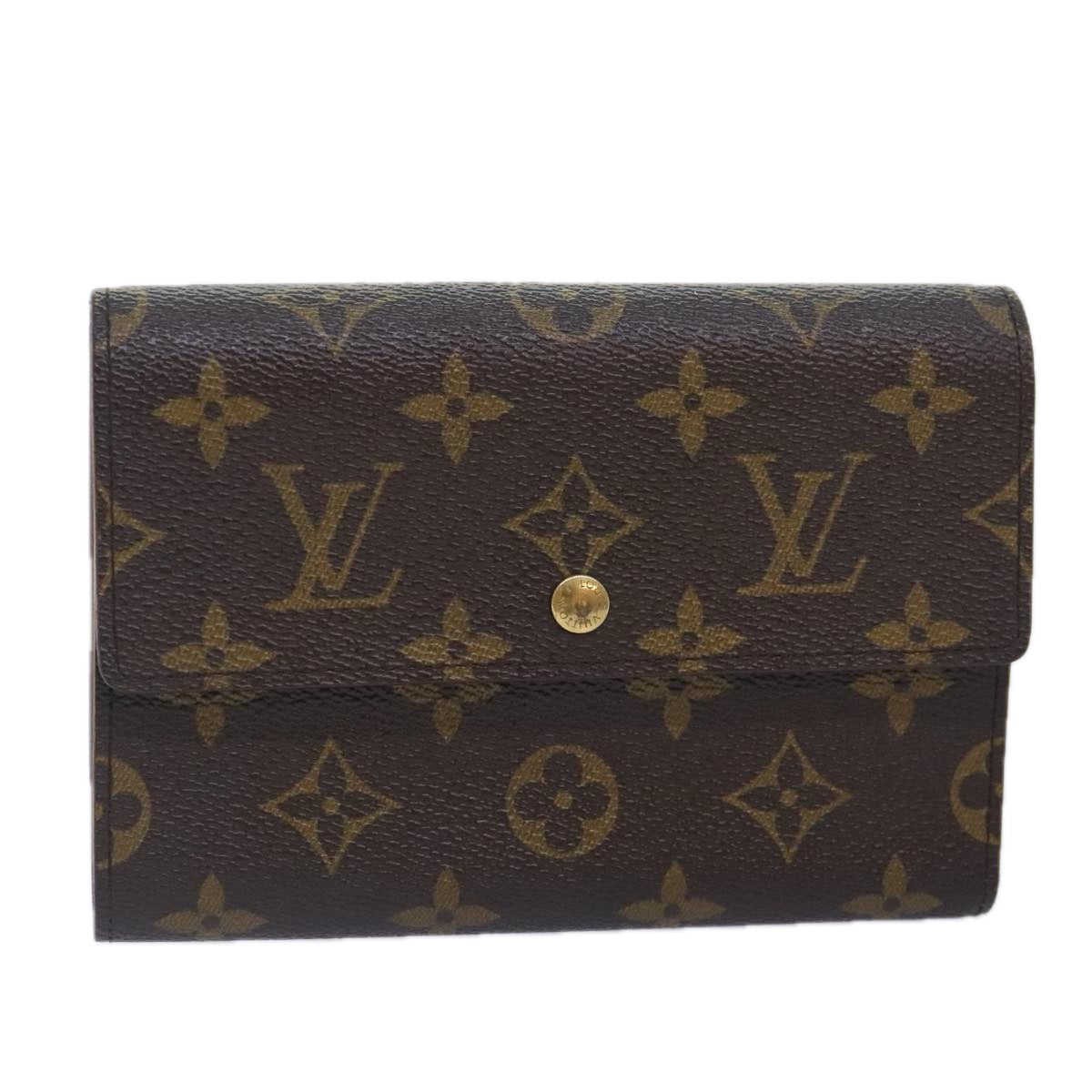 LOUIS VUITTON Monogram Porte Tresor Etui Papie Wallet M61202 LV Auth 88197