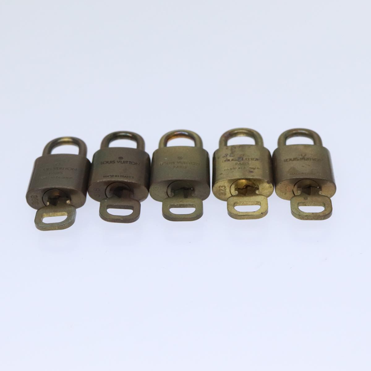 LOUIS VUITTON Padlock 10set metal Gold Tone LV Auth 88199