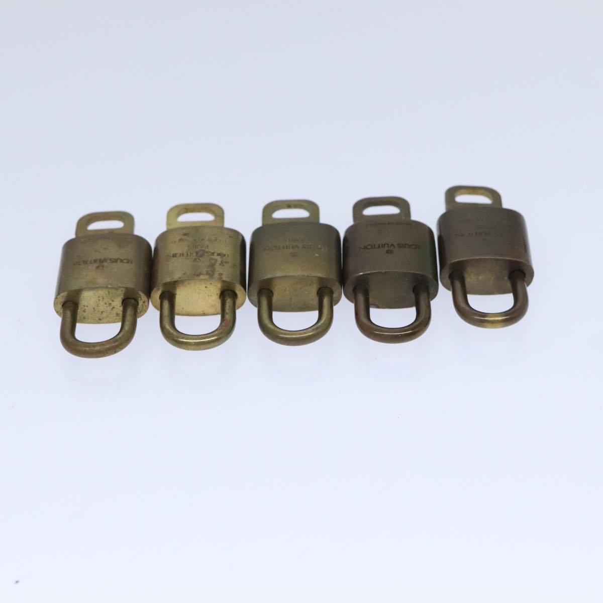 LOUIS VUITTON Padlock 10set metal Gold Tone LV Auth 88199