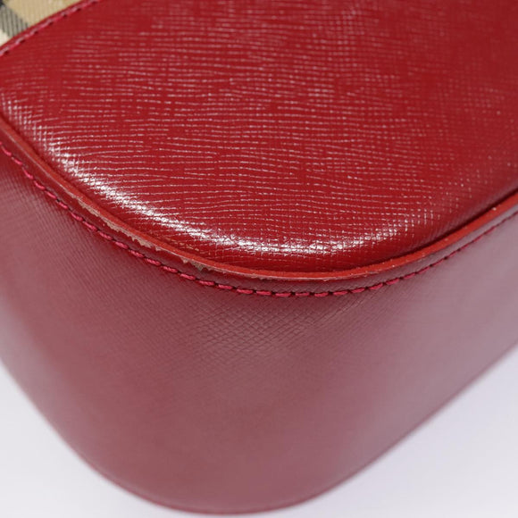 Burberrys Nova Check Tote Bag Canvas Leather Beige Gold Auth 88205