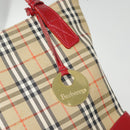 Burberrys Nova Check Tote Bag Canvas Leather Beige Gold Auth 88205-14