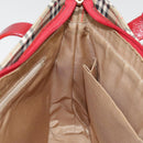 Burberrys Nova Check Tote Bag Canvas Leather Beige Gold Auth 88205-19