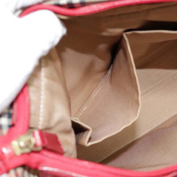Burberrys Nova Check Tote Bag Canvas Leather Beige Gold Auth 88205