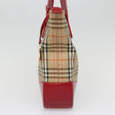 Burberrys Nova Check Tote Bag Canvas Leather Beige Gold Auth 88205-3