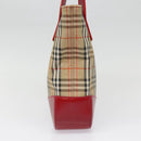 Burberrys Nova Check Tote Bag Canvas Leather Beige Gold Auth 88205-5