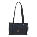 MCM Vicetos Logogram Tote Bag PVC Black Auth 88208-13