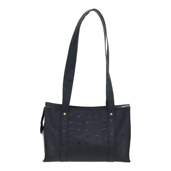 MCM Vicetos Logogram Tote Bag PVC Black Auth 88208