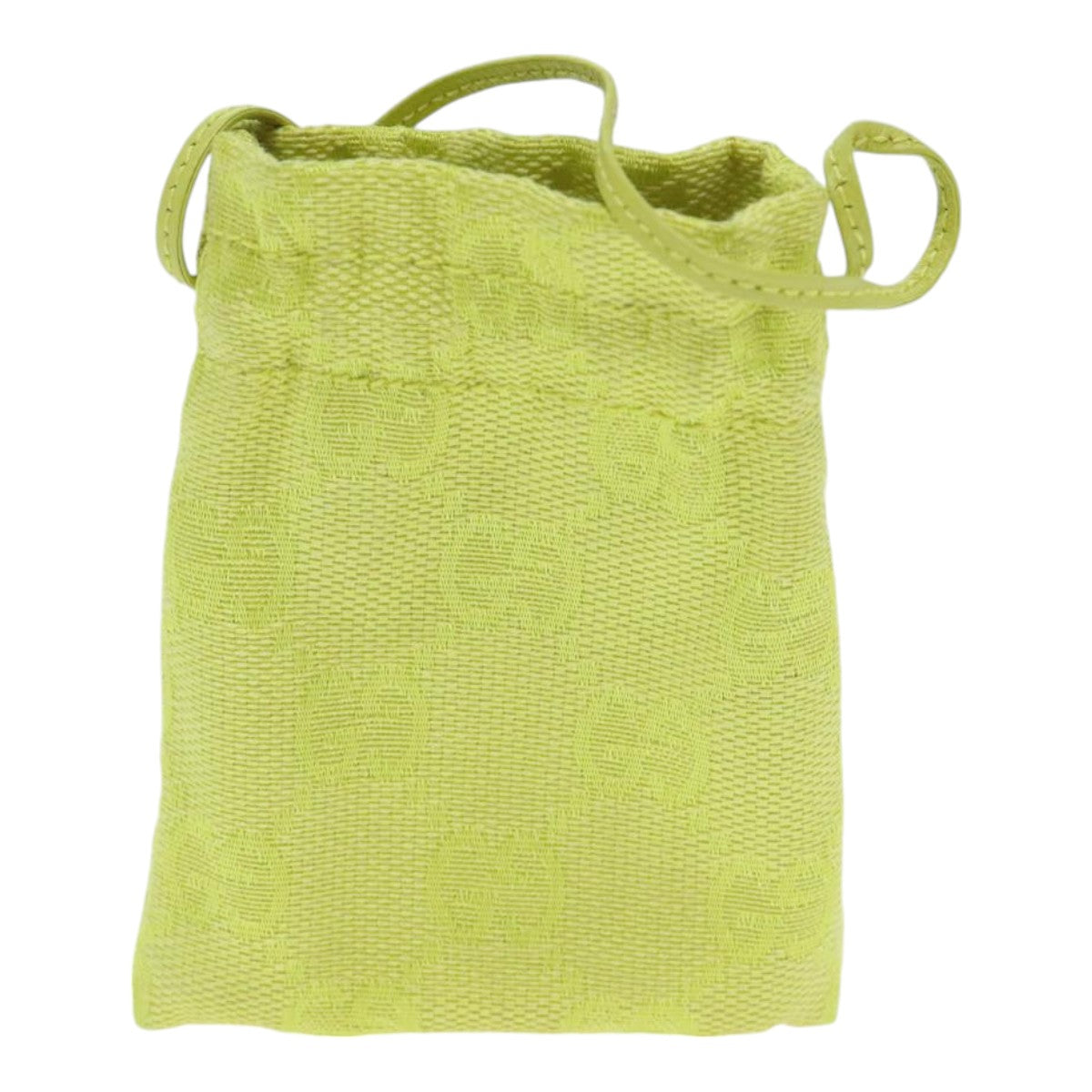 GUCCI GG Canvas Purse Pouch Lime Yellow 039 1705 1080 Auth 88213