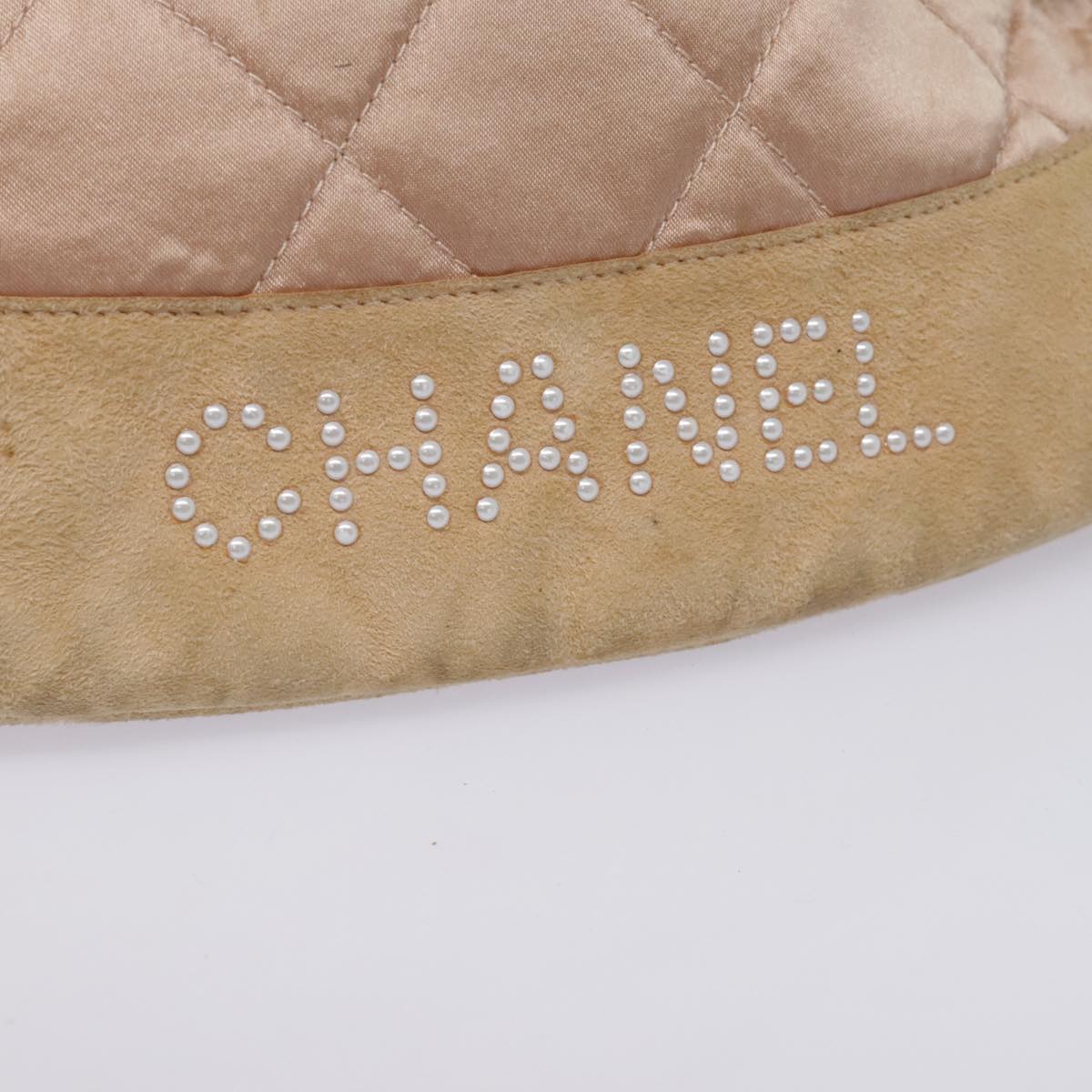 CHANEL knapsack Silk Suede Pink Brown CC Auth 88217