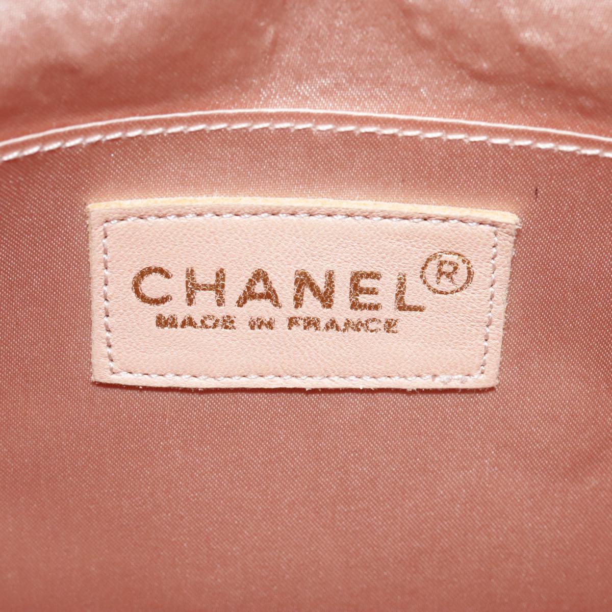 CHANEL knapsack Silk Suede Pink Brown CC Auth 88217