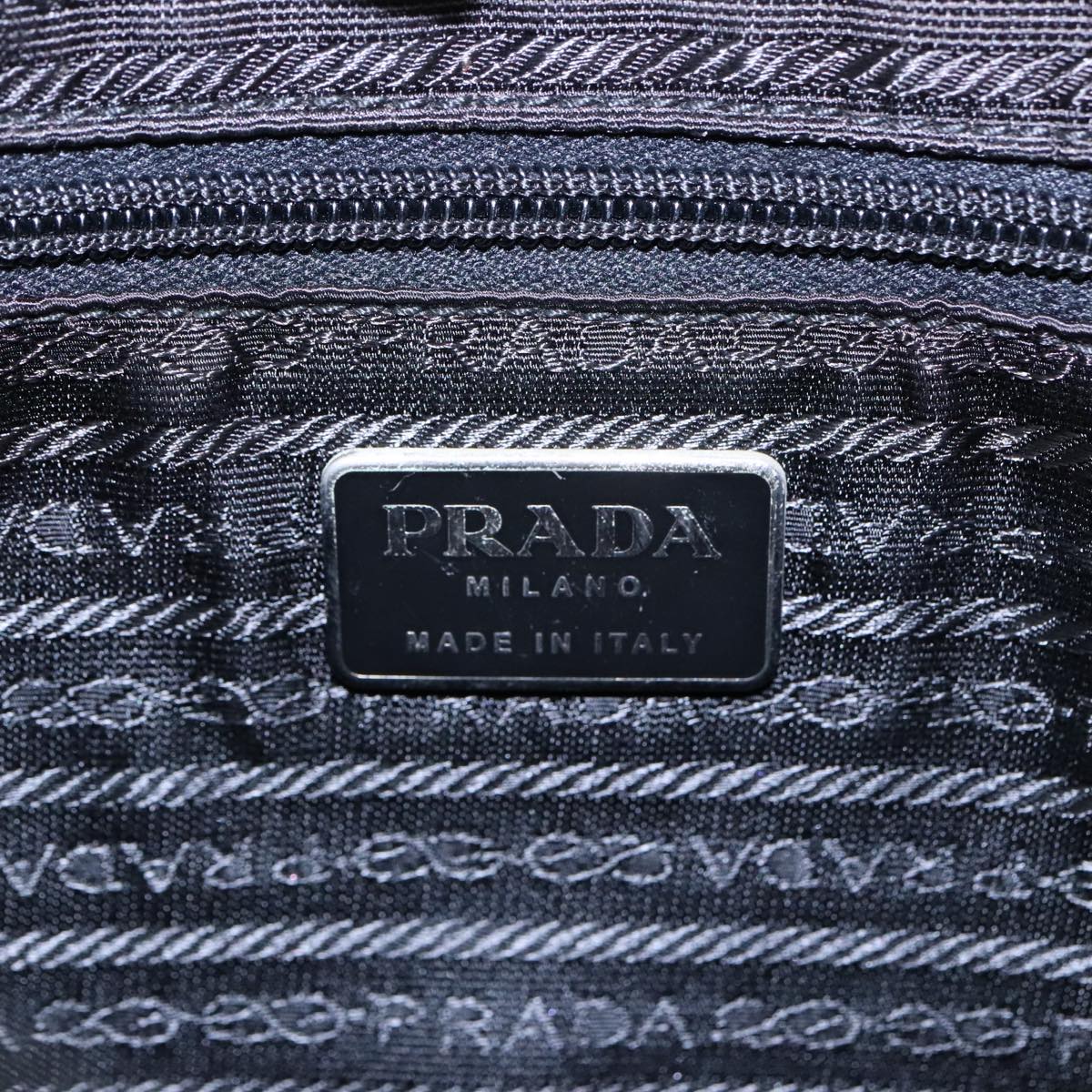 PRADA Shoulder Bag Nylon Green Silver Auth 88222