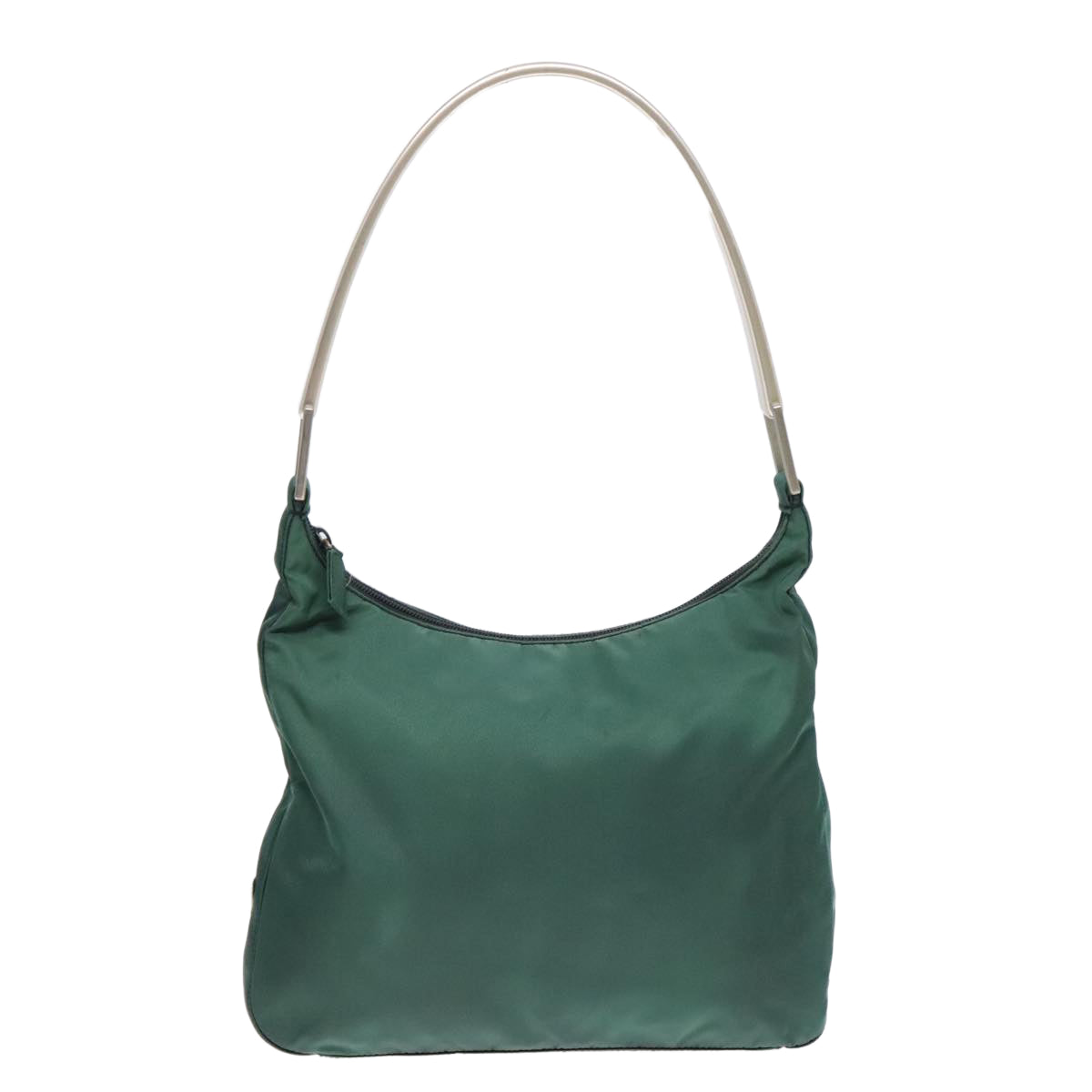 PRADA Shoulder Bag Nylon Green Silver Auth 88222