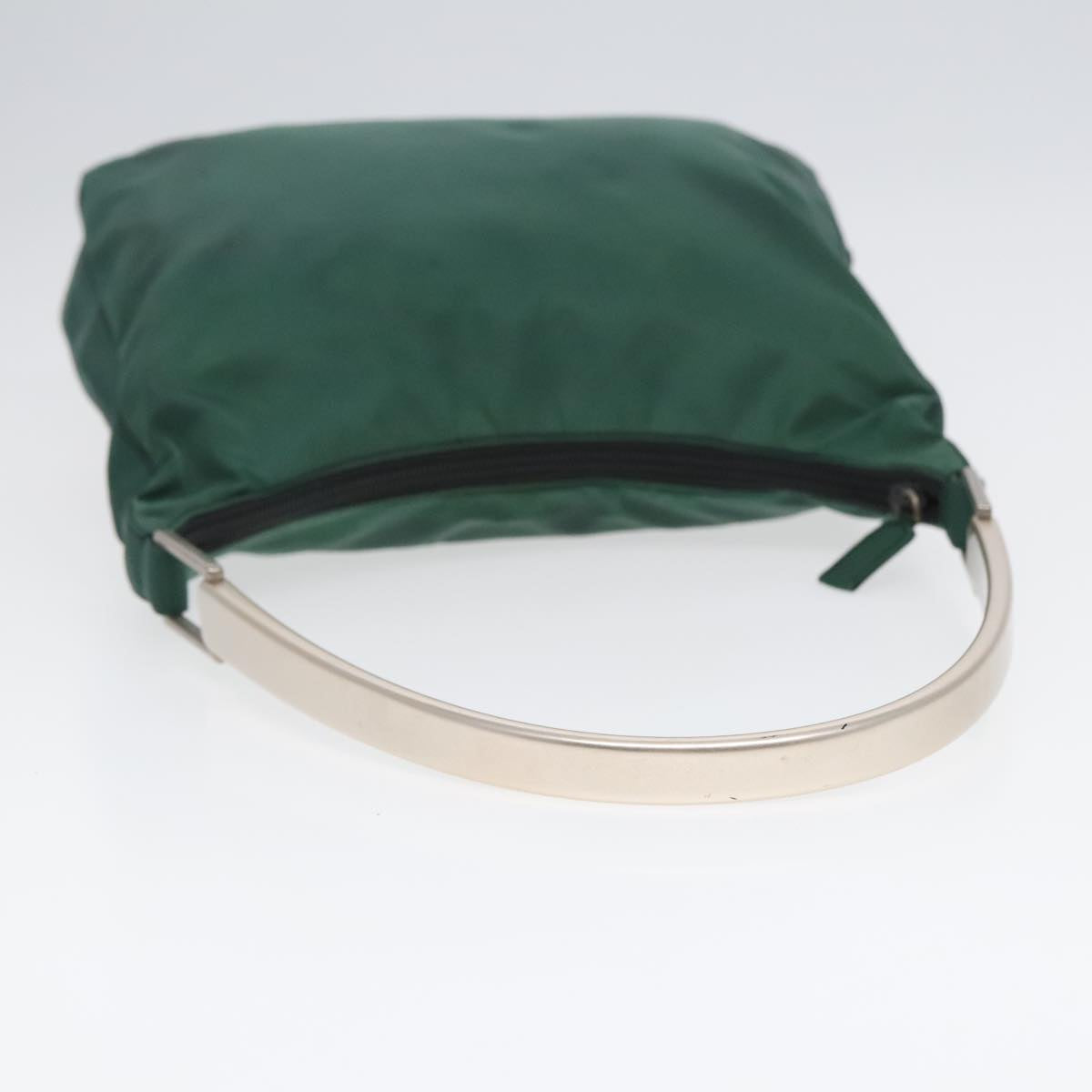 PRADA Shoulder Bag Nylon Green Silver Auth 88222