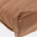 PRADA Hand Bag Nylon Beige Silver Auth 88223-14