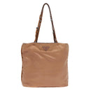 PRADA Hand Bag Nylon Beige Silver Auth 88223-13