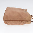 PRADA Hand Bag Nylon Beige Silver Auth 88223-3