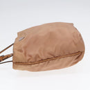 PRADA Hand Bag Nylon Beige Silver Auth 88223-4