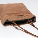 PRADA Hand Bag Nylon Beige Silver Auth 88223-6