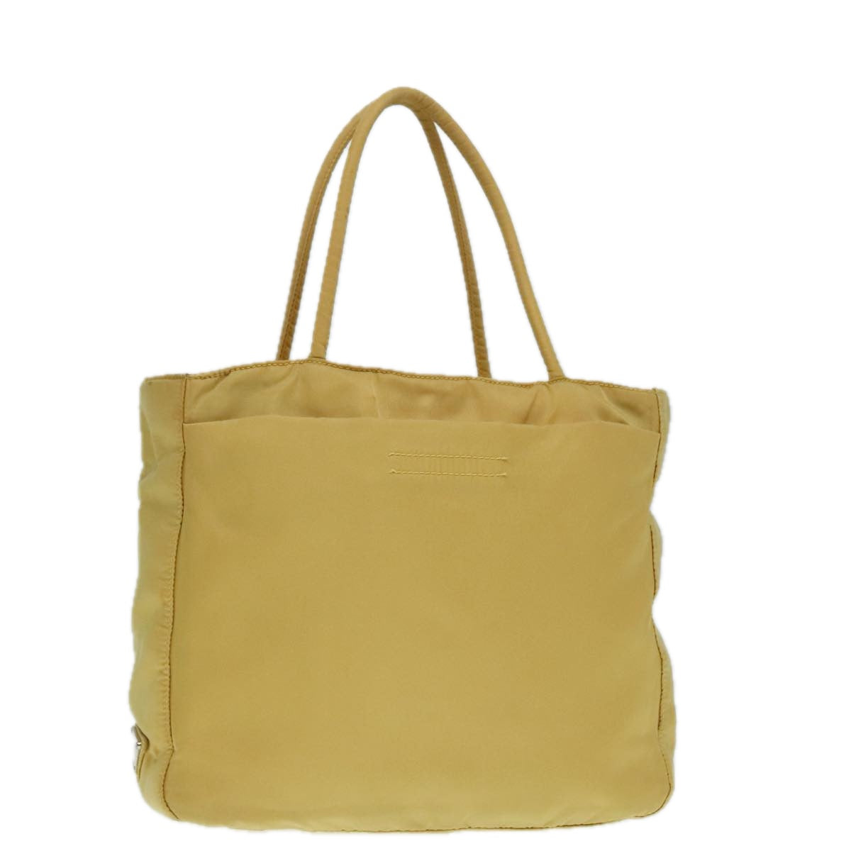 PRADA Hand Bag Nylon Yellow Silver Auth 88229