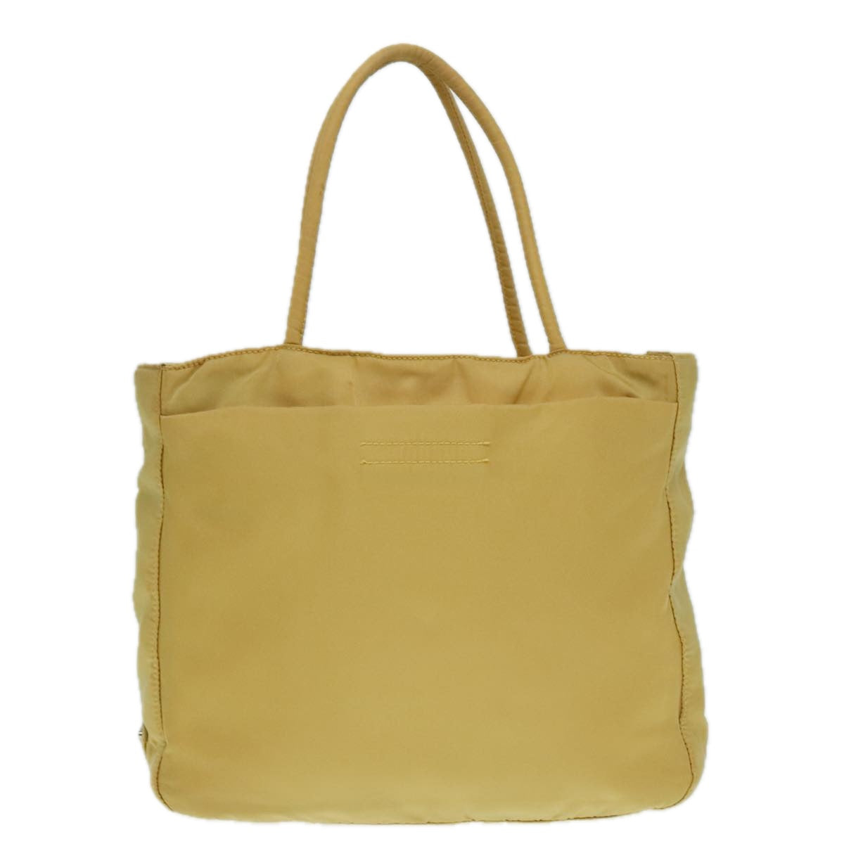 PRADA Hand Bag Nylon Yellow Silver Auth 88229