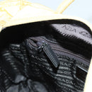 PRADA Hand Bag Nylon Yellow Silver Auth 88229-21